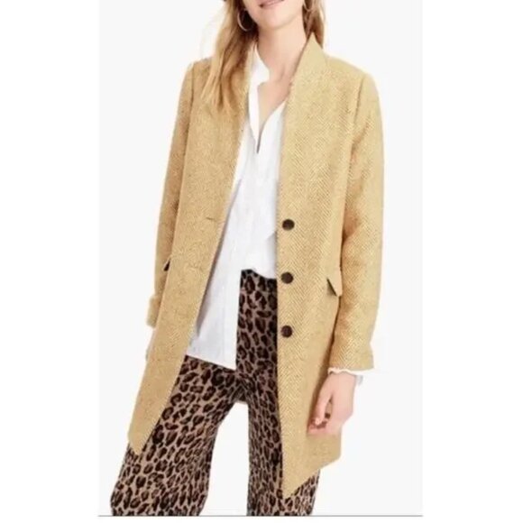 Excellent Condition, J Crew Oversized Topcoat Herringbone English, Sz L/XL J5939 - Picture 2 of 15